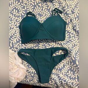 Mikoh Green Bikini Set Structured Underwire High-Cut